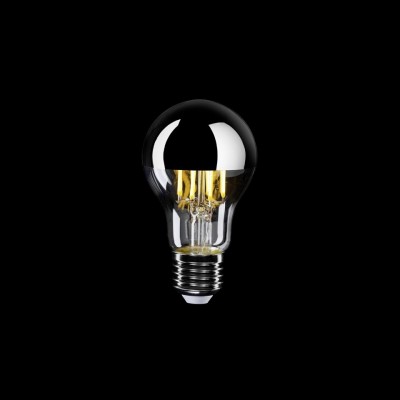 LED Filament Λαμπτήρας A02 Κλασικό Σχήμα A60 Ασημί Καθρέπτου Χρώμιο 7W 650Lm E27 2700K Dimmable