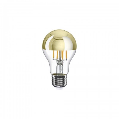 LED Filament Λαμπτήρας A12 Κλασικό Σχήμα A60 Χρυσό Καθρέπτου 7W 650Lm E27 2700K Dimmable