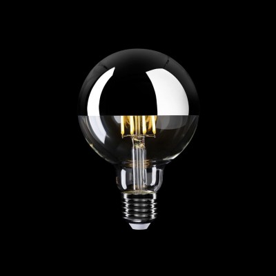 LED Filament Λαμπτήρας A04 Γλόμπος G125 Ασημί Καθρέπτου Χρώμιο 7W 650Lm E27 2700K Dimmable