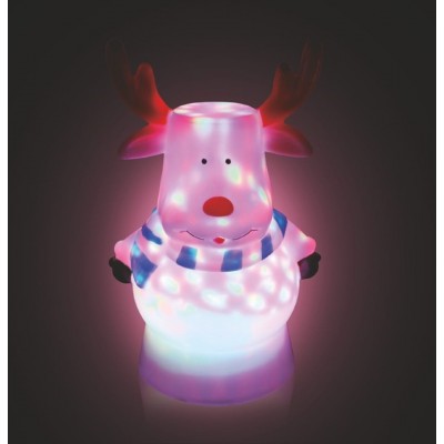 LED Χριστουγεννιάτικος Προτζέκτορας σε σχήμα Τάρανδος με Πολύχρωμη Προβολή 9.5x18.5cm Μπαταρίας