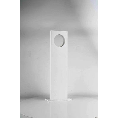 LED Κολωνάκι από Αλουμίνιο 7W Ορθογώνιο H50cm Λευκό με Κύκλο